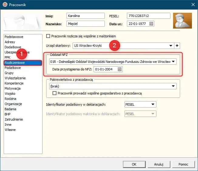 Jaki oddział NFZ wpisać, aby uniknąć błędów w umowie o pracę